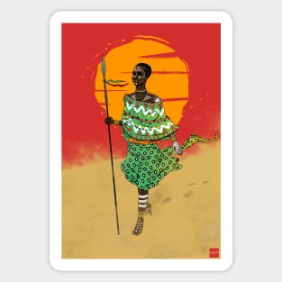 African Tribe Girl Sticker